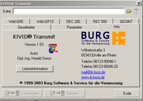 Bild Transmit Programmfenster
