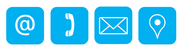 Kontaktsymbole für Brief, Telefon und Mail